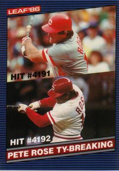 1986 Leaf #209 Pete Rose Ty-Breaking Front