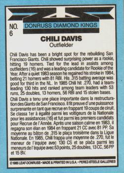 1986 Leaf #6 Chili Davis Back