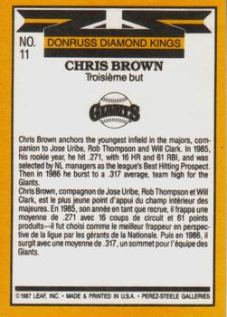 1987 Leaf #11 Chris Brown Back