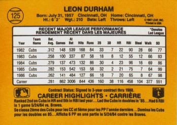 1987 Leaf #125 Leon Durham Back