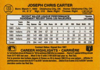 1987 Leaf #133 Joe Carter Back