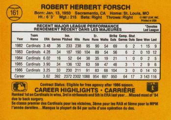 1987 Leaf #161 Bob Forsch Back
