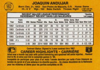 1987 Leaf #162 Joaquin Andujar Back
