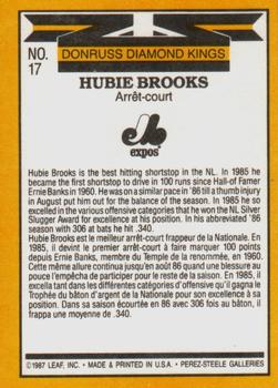 1987 Leaf #17 Hubie Brooks Back