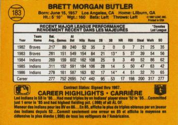 1987 Leaf #183 Brett Butler Back
