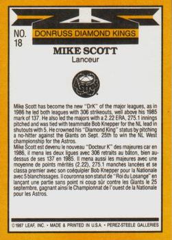 1987 Leaf #18 Mike Scott Back