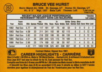 1987 Leaf #253 Bruce Hurst Back