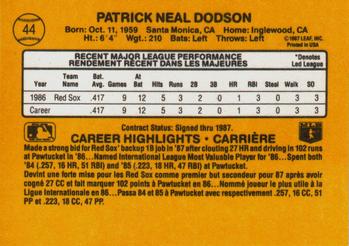 1987 Leaf #44 Pat Dodson Back