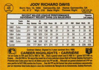 1987 Leaf #48 Jody Davis Back
