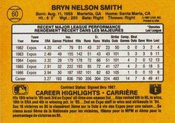 1987 Leaf #60 Bryn Smith Back