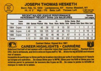 1987 Leaf #62 Joe Hesketh Back