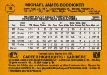1987 Leaf #76 Mike Boddicker Back