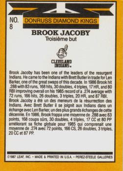 1987 Leaf #8 Brook Jacoby Back