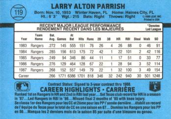 1988 Leaf #119 Larry Parrish Back