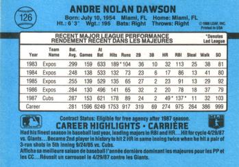 1988 Leaf #126 Andre Dawson Back
