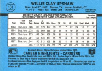 1988 Leaf #131 Willie Upshaw Back