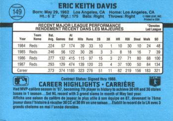 1988 Leaf #149 Eric Davis Back