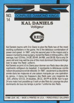 1988 Leaf #14 Kal Daniels Back