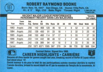 1988 Leaf #151 Bob Boone Back