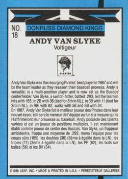 1988 Leaf #18 Andy Van Slyke Back