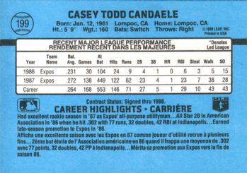 1988 Leaf #199 Casey Candaele Back
