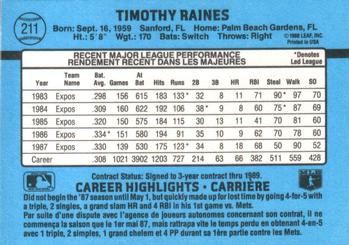 1988 Leaf #211 Tim Raines Back