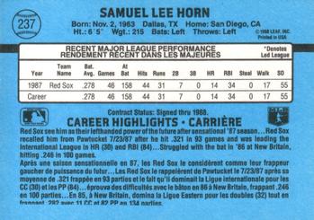 1988 Leaf #237 Sam Horn Back