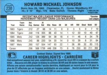 1988 Leaf #238 Howard Johnson Back