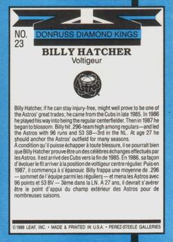 1988 Leaf #23 Billy Hatcher Back