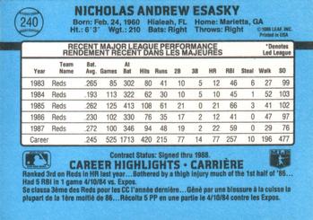 1988 Leaf #240 Nick Esasky Back