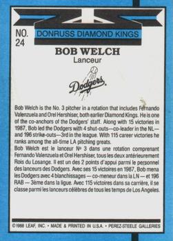 1988 Leaf #24 Bob Welch Back