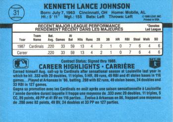 1988 Leaf #31 Lance Johnson Back
