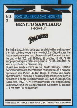 1988 Leaf #3 Benito Santiago Back