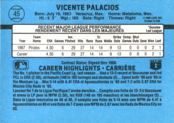 1988 Leaf #45 Vicente Palacios Back