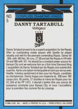 1988 Leaf #5 Danny Tartabull Back