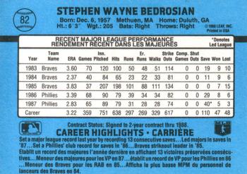 1988 Leaf #82 Steve Bedrosian Back