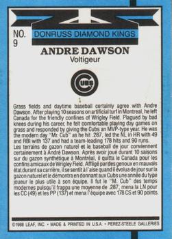 1988 Leaf #9 Andre Dawson Back