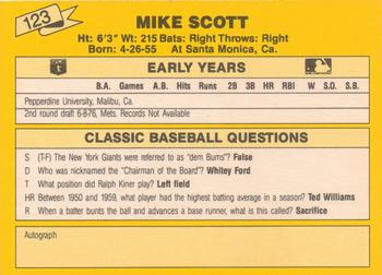 1987 Classic Update Yellow #123 Mike Scott Back