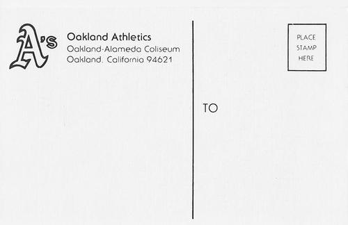 1984 Oakland Athletics Photocards #NNO Tom Burgmeier Back