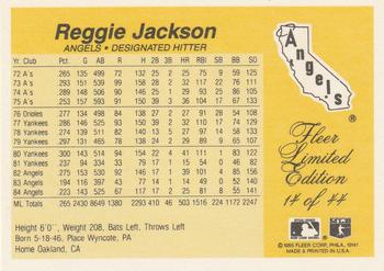 1985 Fleer Limited Edition #14 Reggie Jackson Back