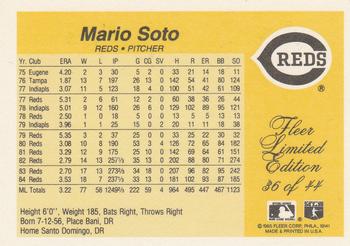1985 Fleer Limited Edition #36 Mario Soto Back