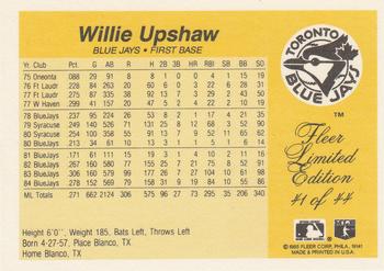 1985 Fleer Limited Edition #41 Willie Upshaw Back