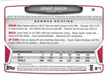 2013 Bowman Draft Picks & Prospects - Chrome #28 Grant Green Back
