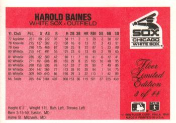 1986 Fleer Limited Edition #3 Harold Baines Back