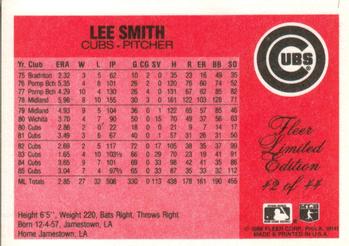 1986 Fleer Limited Edition #42 Lee Smith Back