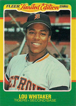 1986 Fleer Limited Edition #44 Lou Whitaker Front