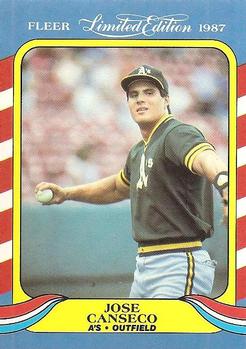 1987 Fleer Limited Edition #6 Jose Canseco Front