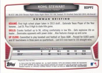 2013 Bowman Draft Picks & Prospects - Chrome Draft Picks #BDPP2 Kohl Stewart Back