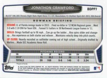 2013 Bowman Draft Picks & Prospects - Chrome Draft Picks #BDPP7 Jonathon Crawford Back
