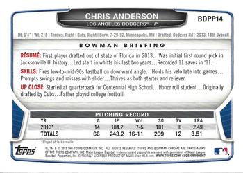 2013 Bowman Draft Picks & Prospects - Chrome Draft Picks #BDPP14 Chris Anderson Back